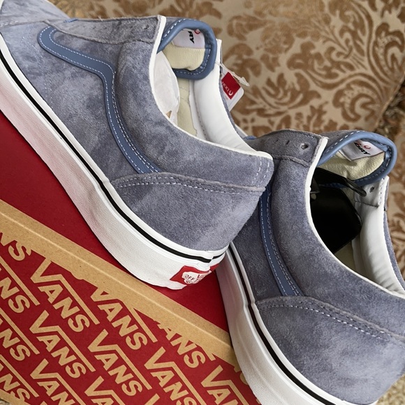 Vans Old Skool Pig Suede Tempestbl/Trwht Men’s - Picture 15 of 16